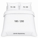 Pościel Hotelowa Adamaszek 1 cm 180x200 + 2x poszewka 70x80 | 100% Bawełna – zamek ekspresowy | Szwalnia Adamaszek