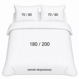Pościel Hotelowa Adamaszek 1 cm 180x200 + 2x poszewka 70x80 | 100% Bawełna – zamek ekspresowy | Szwalnia Adamaszek