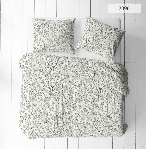 Pościel 160x220 + 2 poszewki| 100% bawełna | 2096 Kwitnące Gałązki