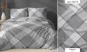 Pościel 220x200 + 2 poszewki | 100% bawełna |5227 B szara krata