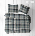 Pościel 220x200 + 2 poszewki | 100% bawełna | 2089 Szkocki Błękit