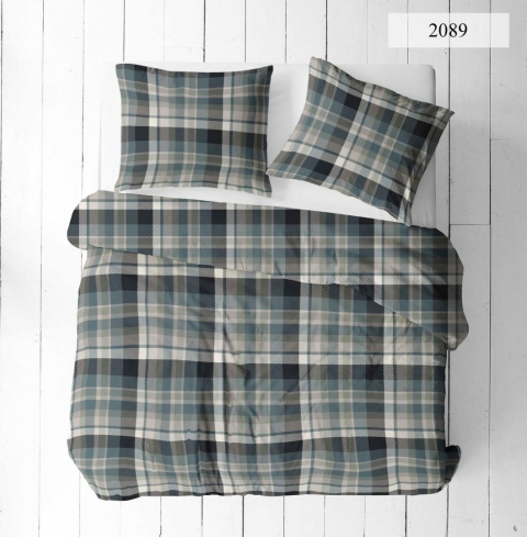 Pościel 220x200 + 2 poszewki | 100% bawełna | 2089 Szkocki Błękit