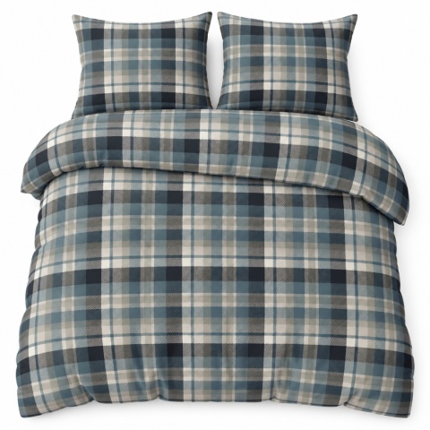 Pościel 220x240 + 2 poszewki | 100% bawełna | 2089 Szkocki Błękit