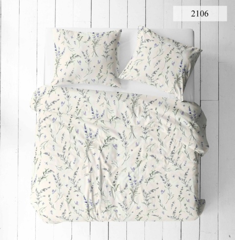 Pościel 220x200 + 2 poszewki | 100% bawełna | 2106 Lawendowy ogród